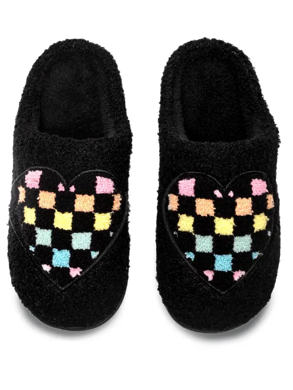 Checkered Heart Slippers