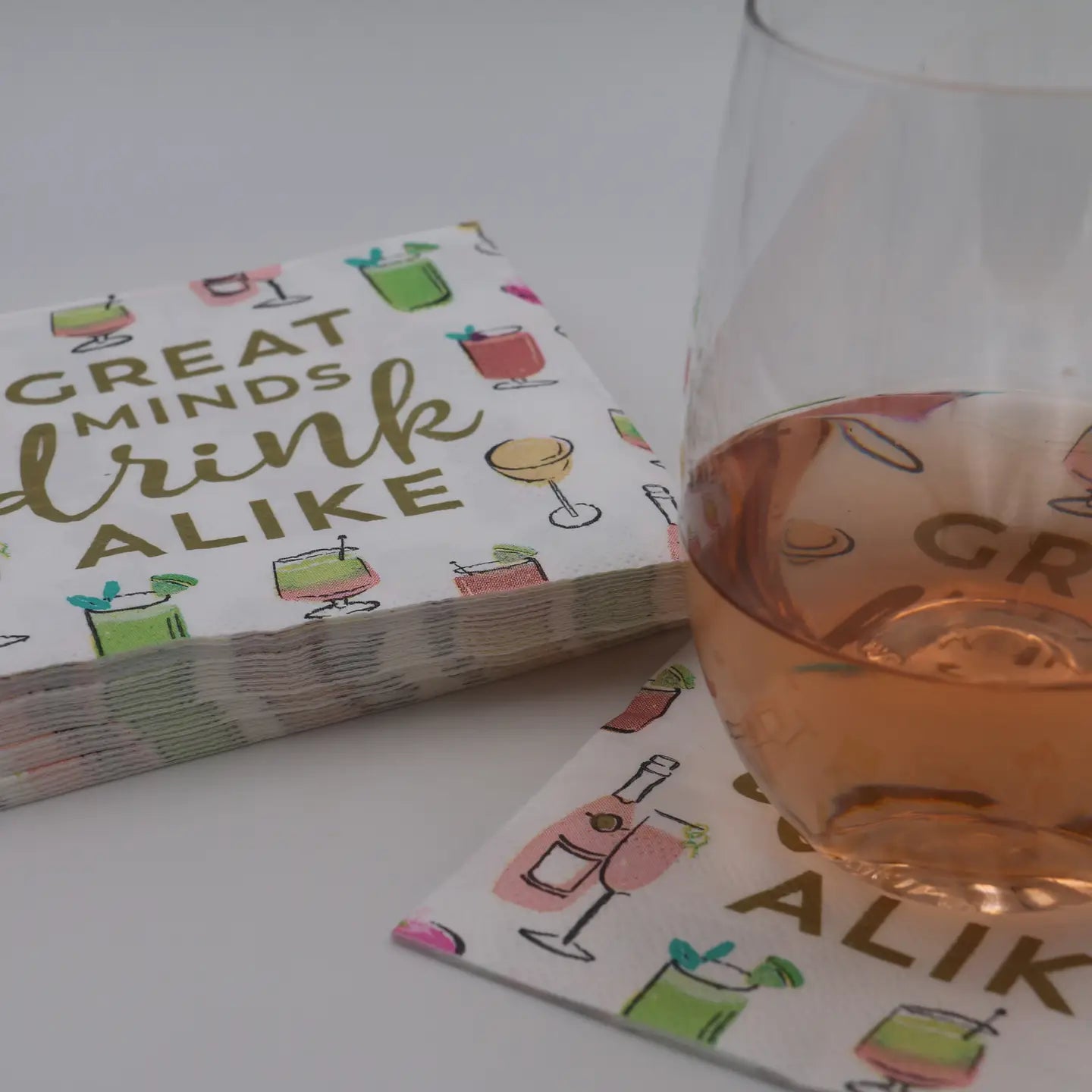 Funny Cocktail Napkins | Great Minds Drink Alike - 20ct