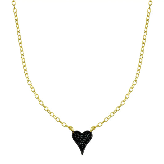 Micro Black Heart Necklace