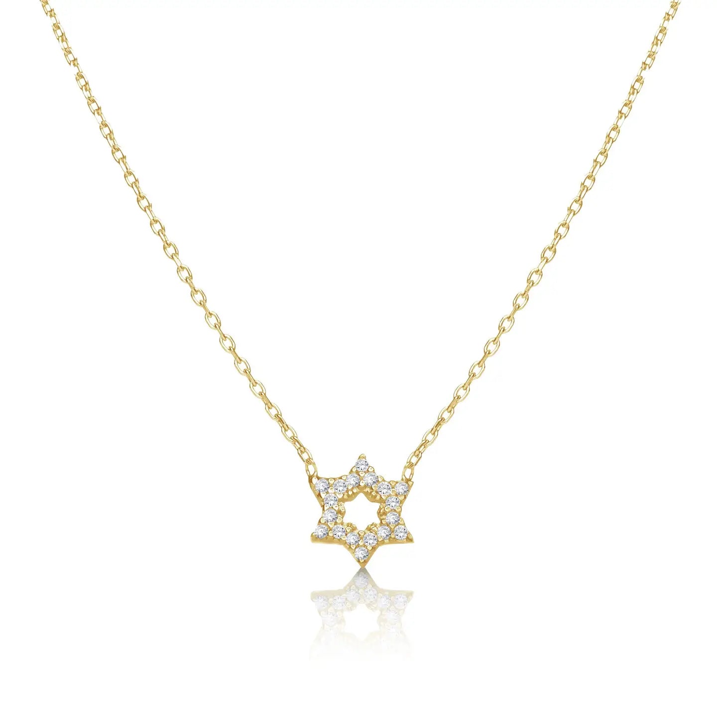 Sterling Jewish Star with Cz