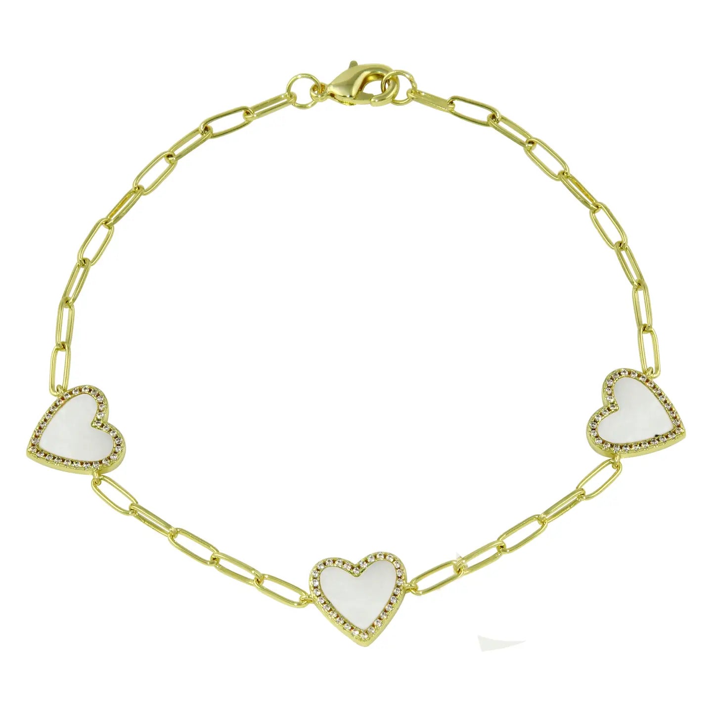 Paperclip Heart Stone Bracelet