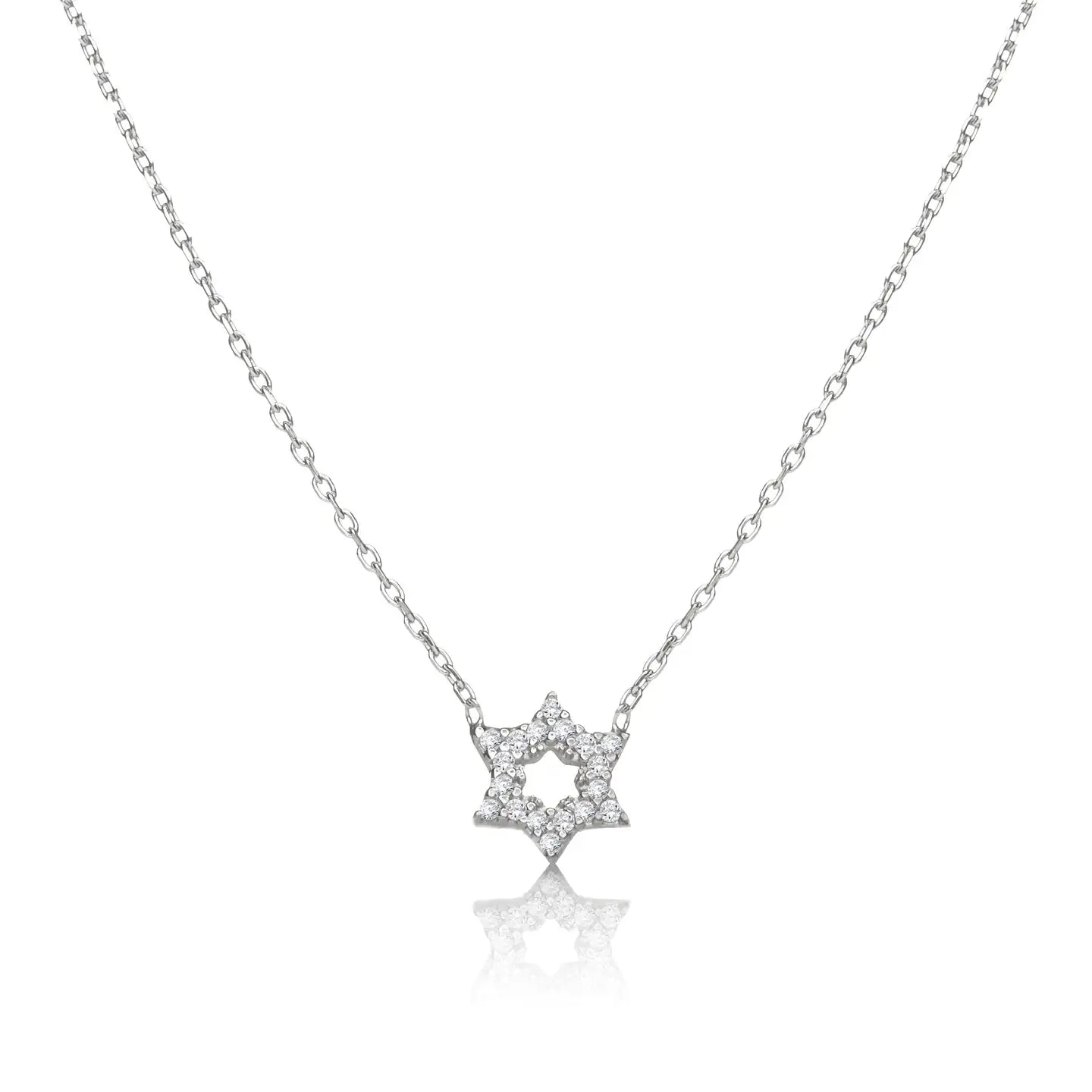 Sterling Jewish Star with Cz