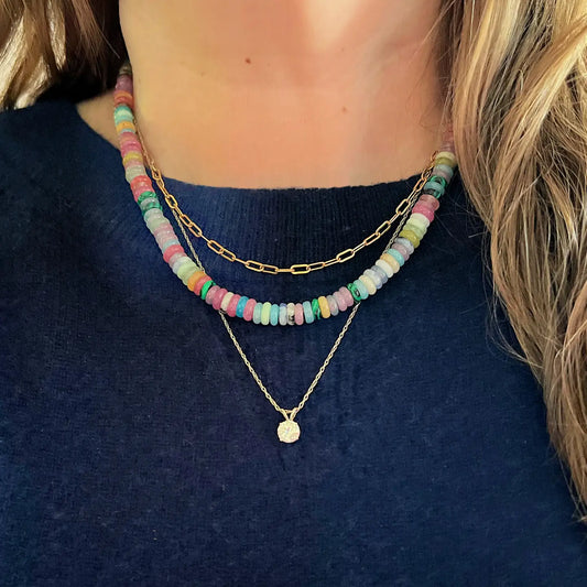 Candy Bead Gemstone Necklace