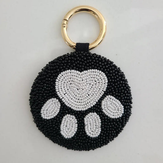 Beaded Dog Paw Keychain (PRE ORDER)